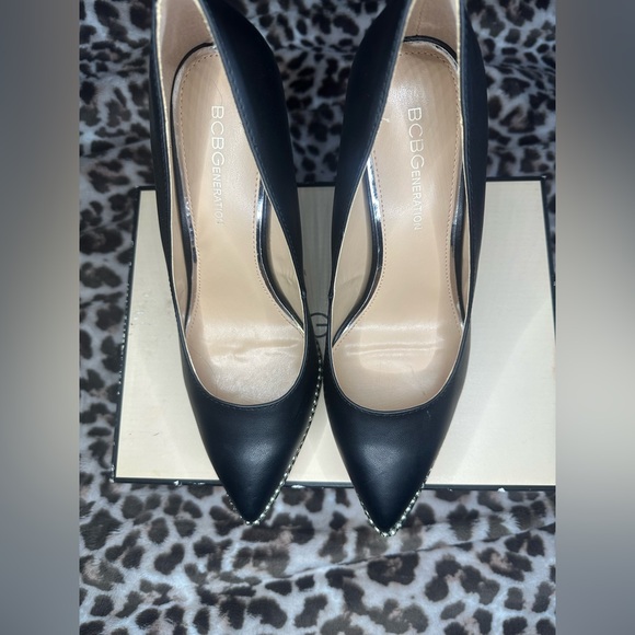 BCBGeneration Black Heels with Silver Studs - Picture 6 of 9